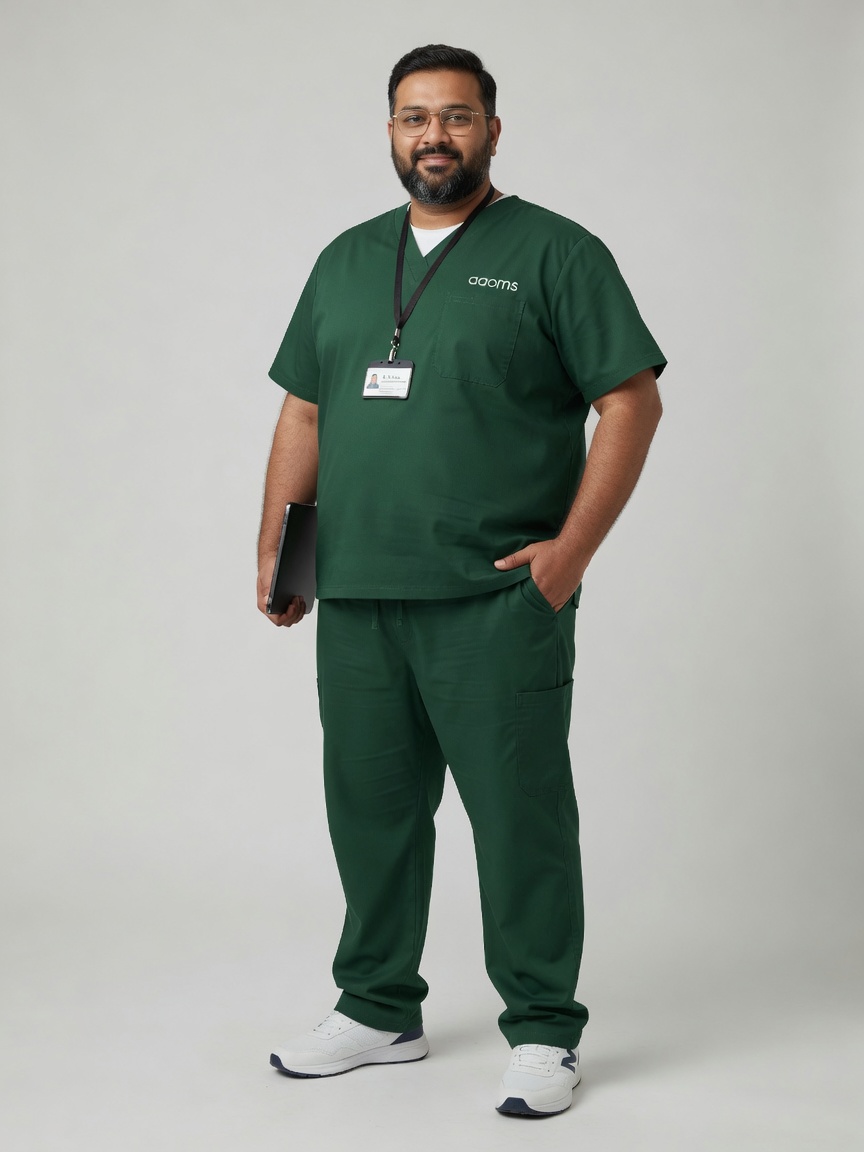 Stretch Men's Plus Size V-Neck (Olive) Scrub
