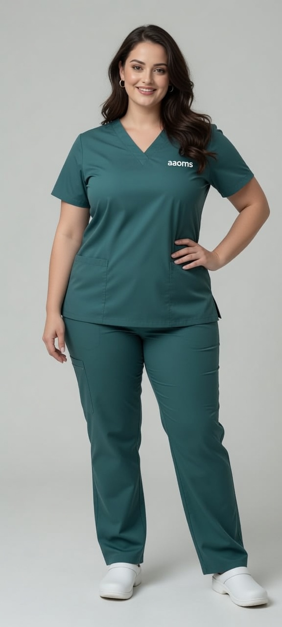 Stretch Women's Plus Size V-Neck (Eucalyptus) Scrub